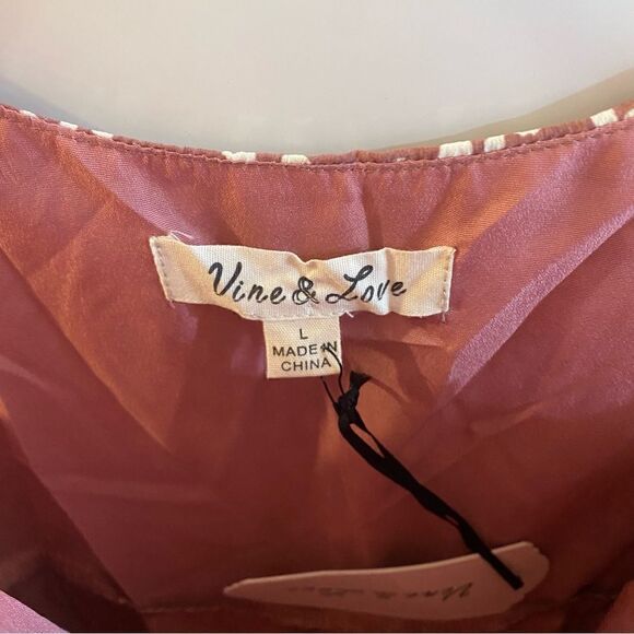 Vine & Love mauve dotted polka dot dress new with tags size large - Picture 5 of 6